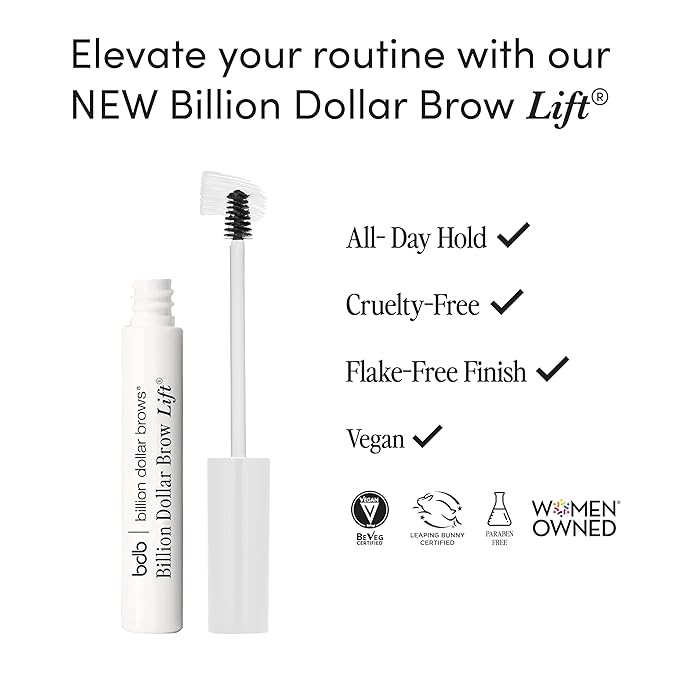 Billion Dollar Brows brow lift gel, clear, strong hold