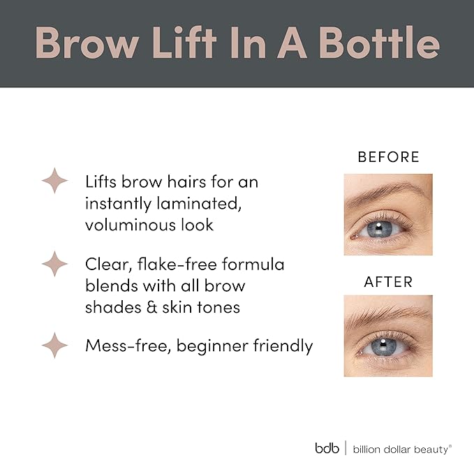 Billion Dollar Brows brow lift gel, clear, strong hold